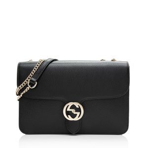 Gucci Grained Calfskin Interlocking G Medium Shoulder Bag